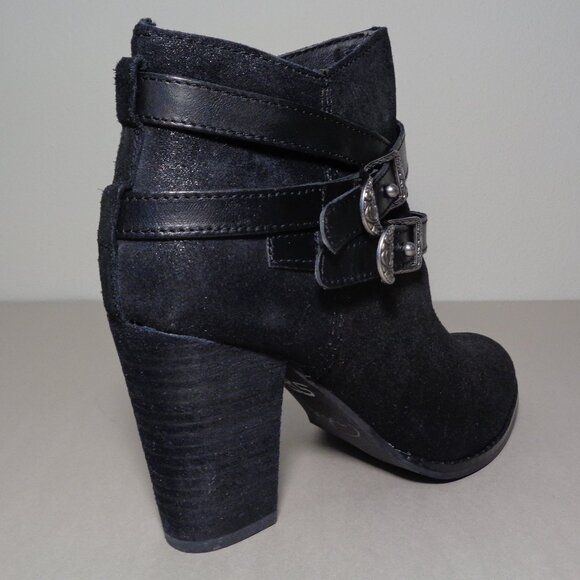 Reba Size 7.5 M / ZANIA / Black / Leather / Heeled Ankle Boots New Women's Shoes - Picture 5 of 16